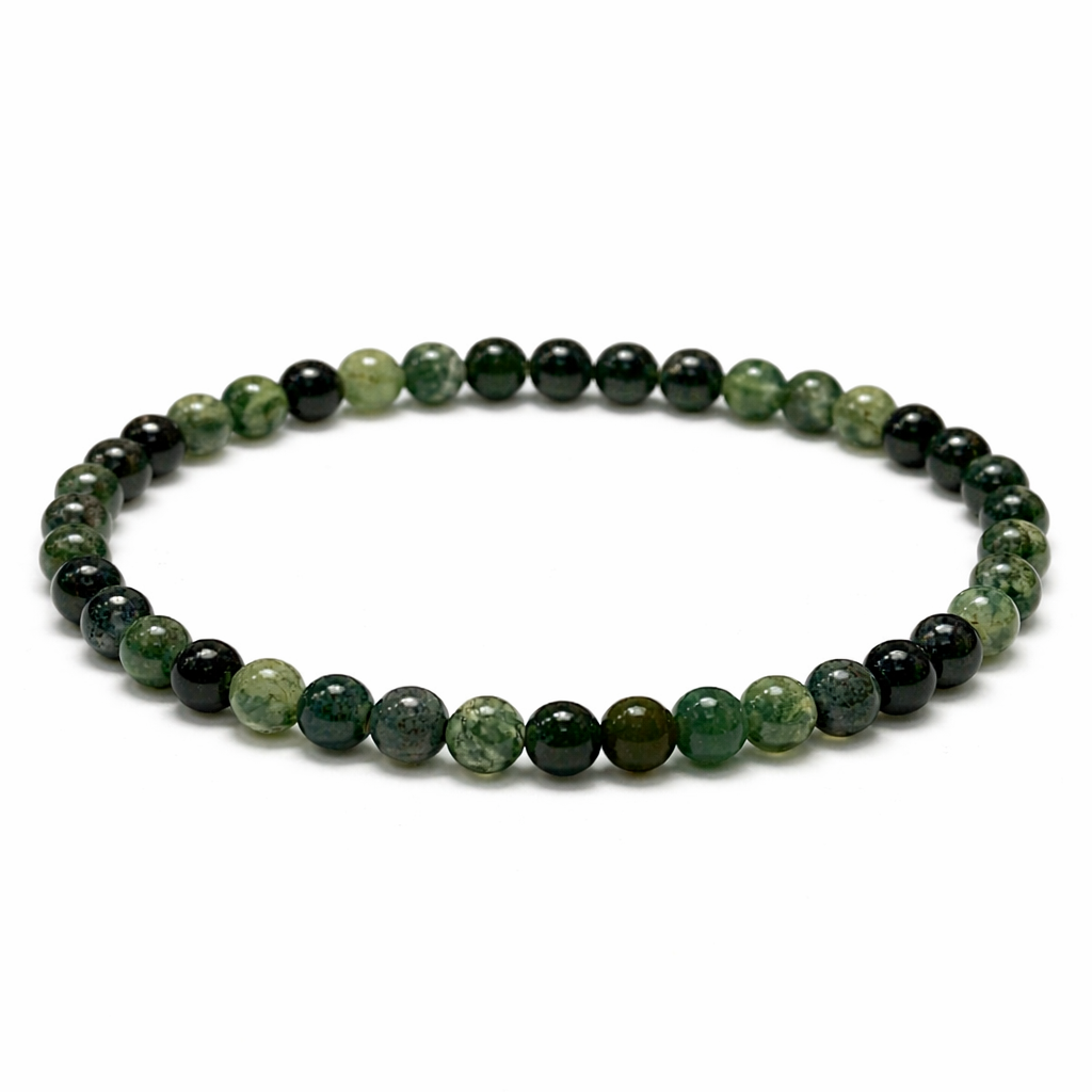 Moss Agate Crystal Anklet